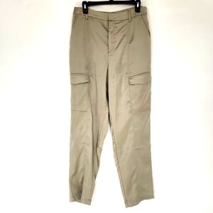 House Of Harlow 1960 Celery Green Satin Lined Cargo Pants Size 8